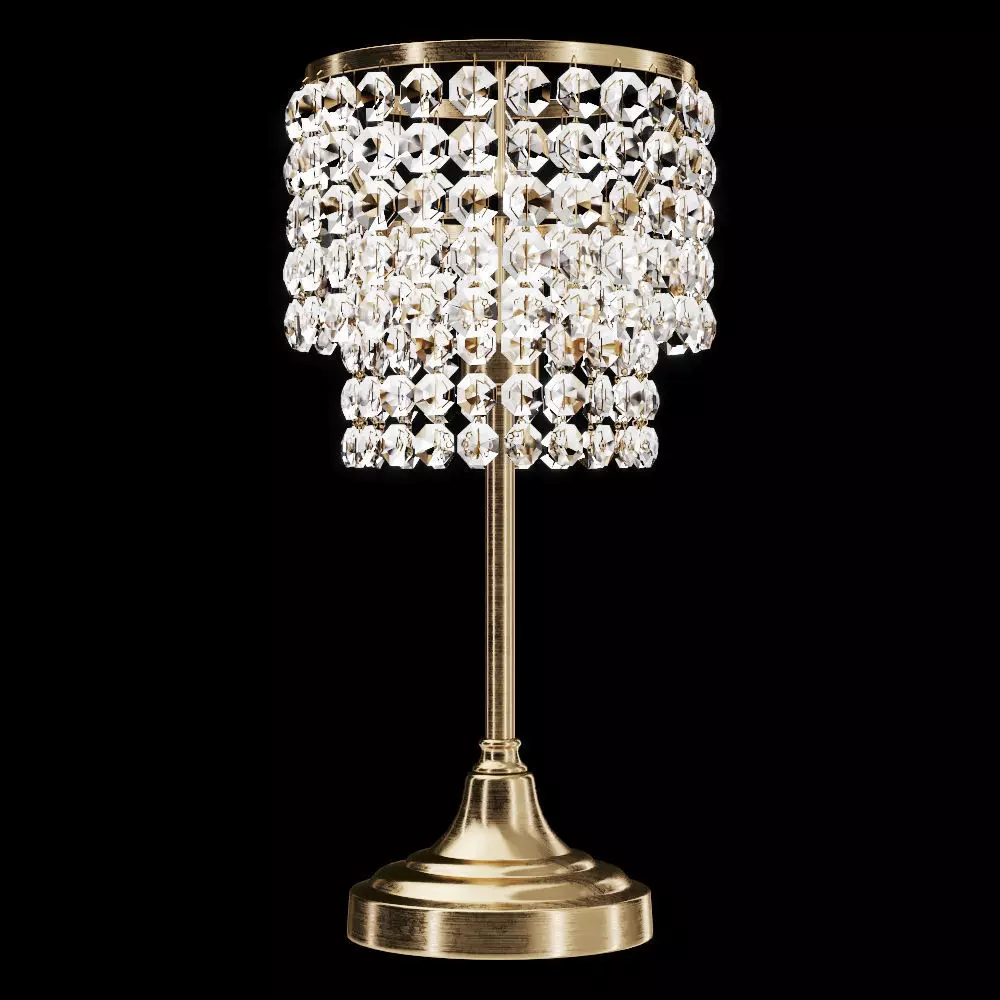 Restoration Hardware SOHO CRYSTAL TABLE LAMP Brass 3D model_0