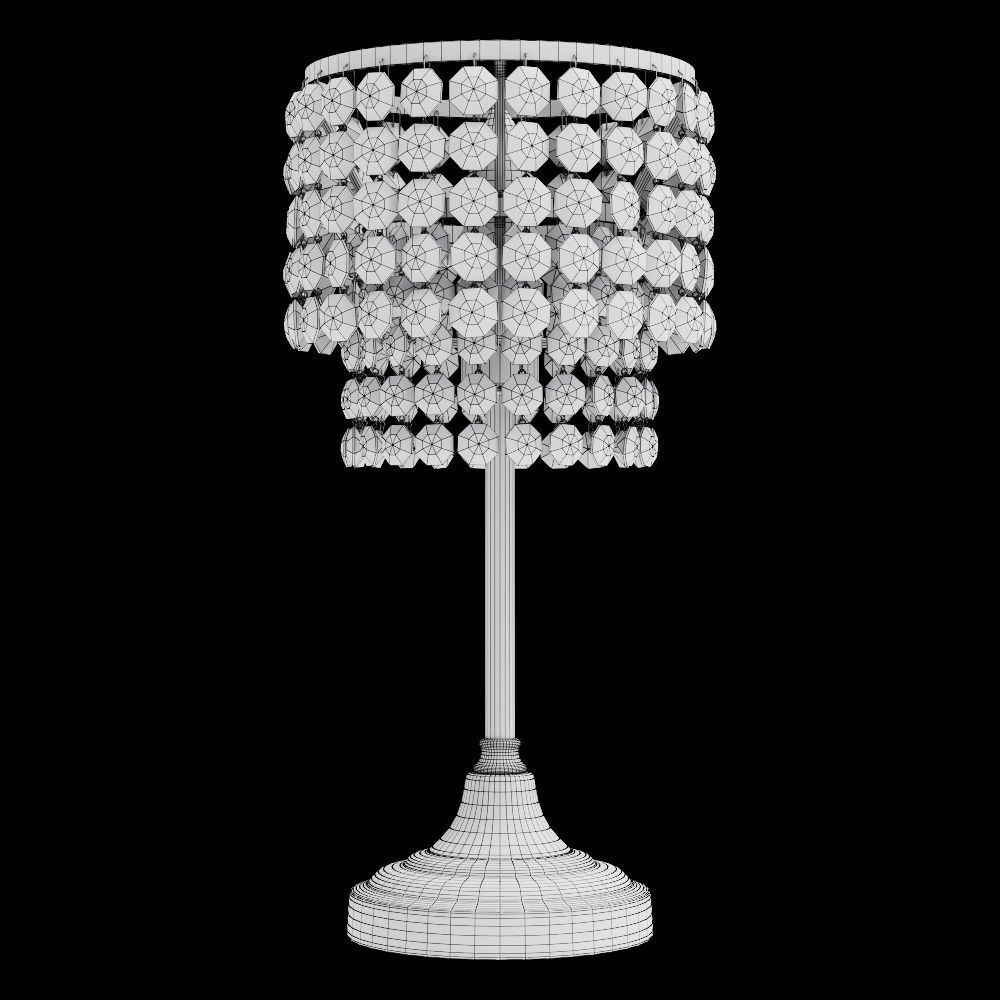 Restoration Hardware SOHO CRYSTAL TABLE LAMP Brass 3D model_1