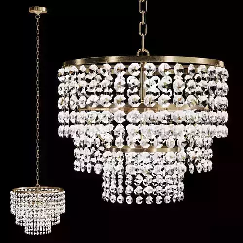 Restoration Hardware SOHO CRYSTAL LARGE PENDANT Brass