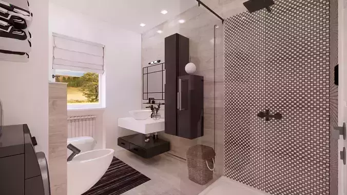 bathroom modern with decor