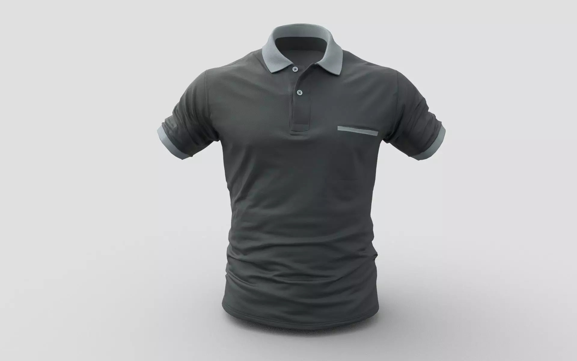 Polo shirt Low-poly 3D model_0