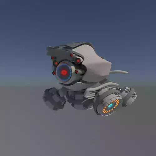 Drone robot Low-poly 3D model
