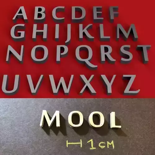 MOOL Font uppercase and lowercase 3D Letters STL FILE 3D print model