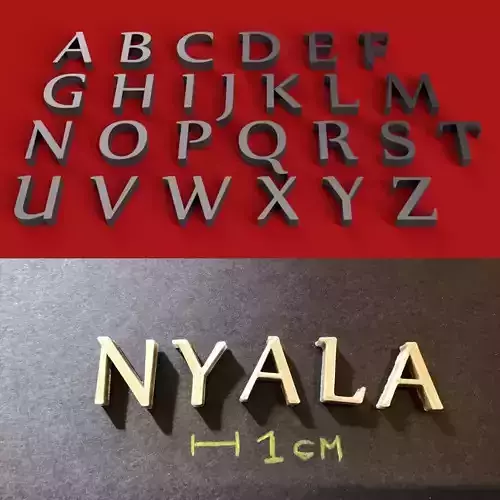 NYALA  Font uppercase and lowercase 3D Letters STL FILE