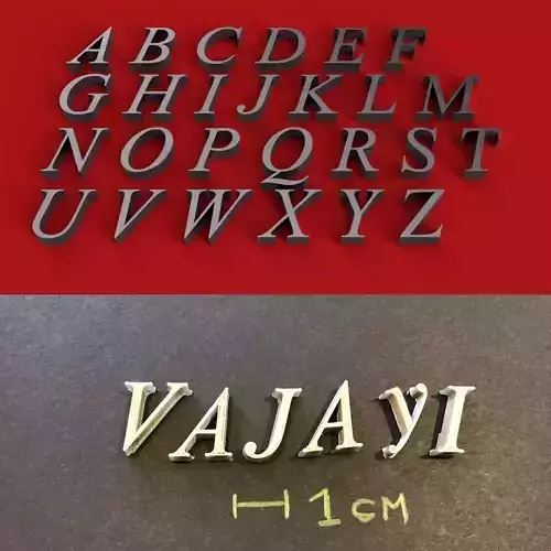 VIJAYA Font uppercase and lowercase 3D Letters STL FILE 3D print model