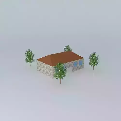 One storey house with trees