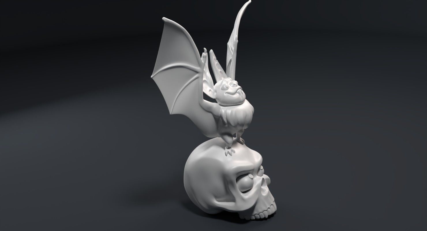 Sculpture of a funny vampire Free 3D print model_2