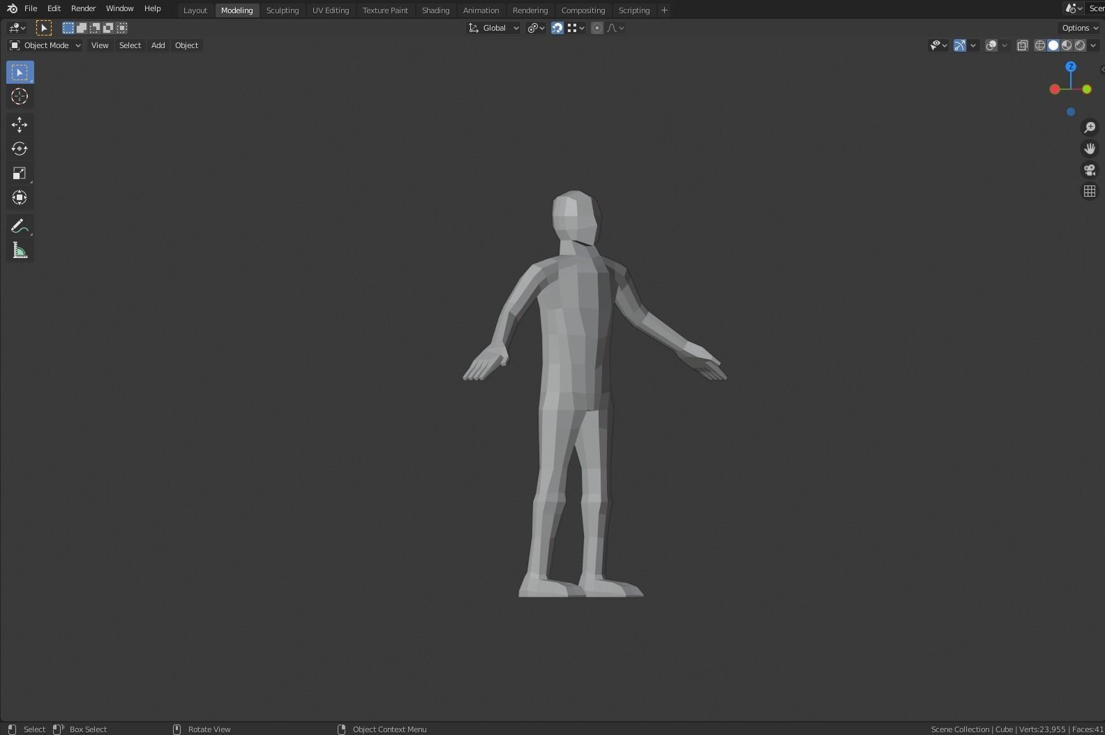 LowPoly base mesh with rig for UE4 Mannequin Low-poly 3D model_2