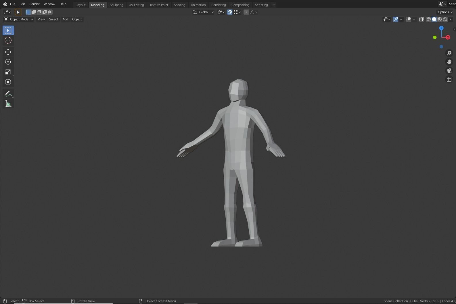 LowPoly base mesh with rig for UE4 Mannequin Low-poly 3D model_3