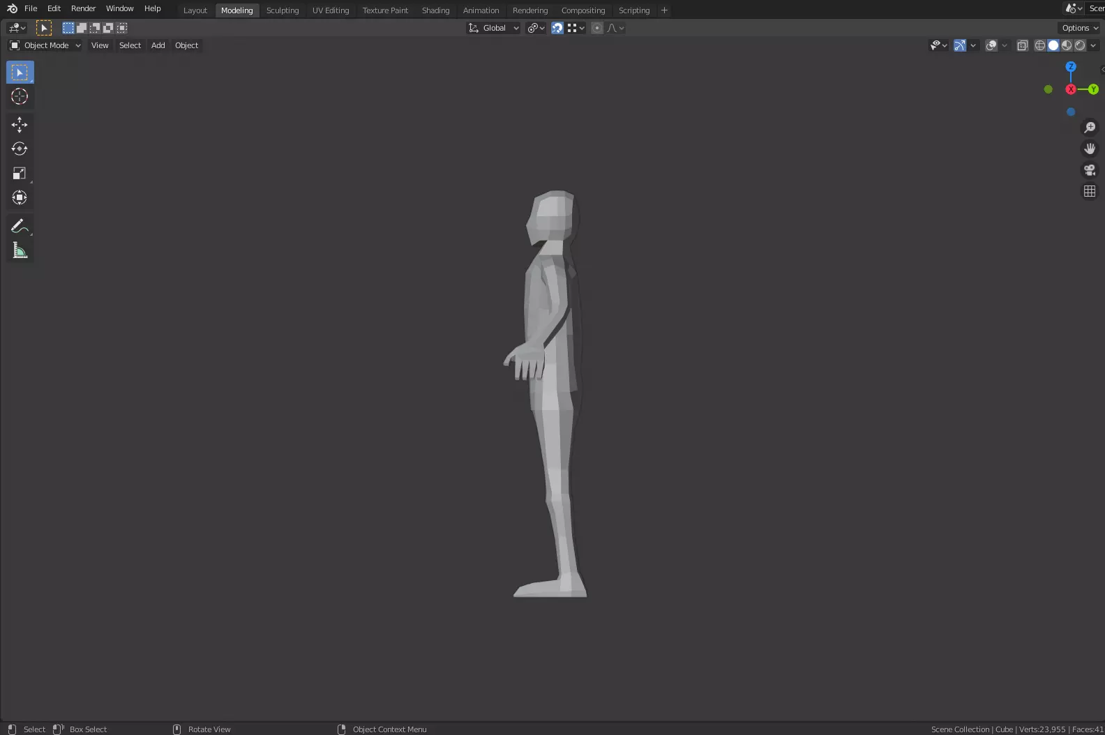 LowPoly base mesh with rig for UE4 Mannequin Low-poly 3D model_0