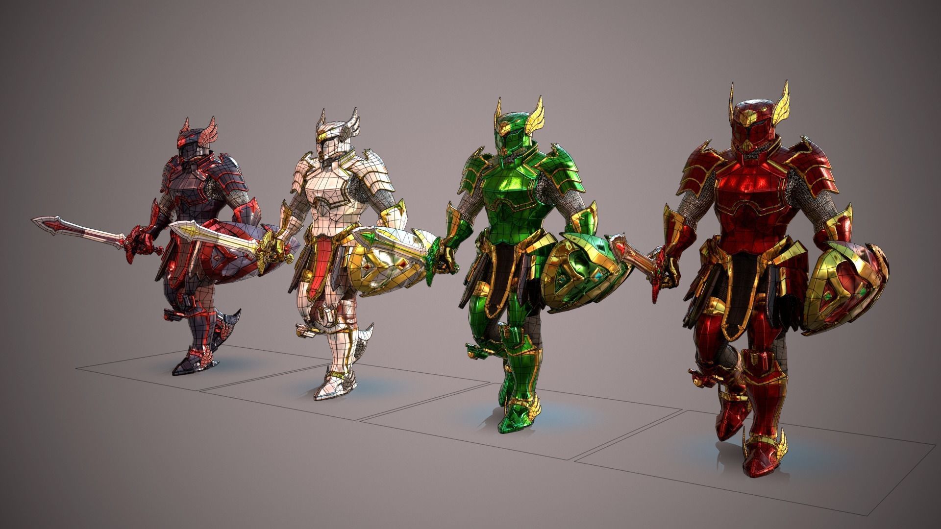 Medieval Paladin Pack Low-poly 3D model_6