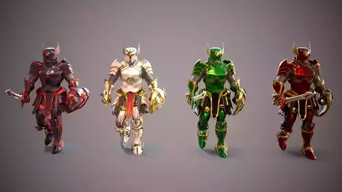 Medieval Paladin Pack Low-poly 3D model