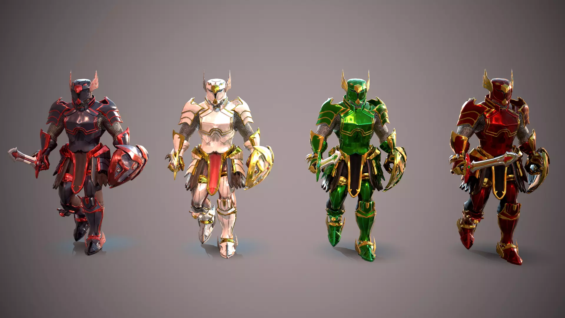 Medieval Paladin Pack Low-poly 3D model_0