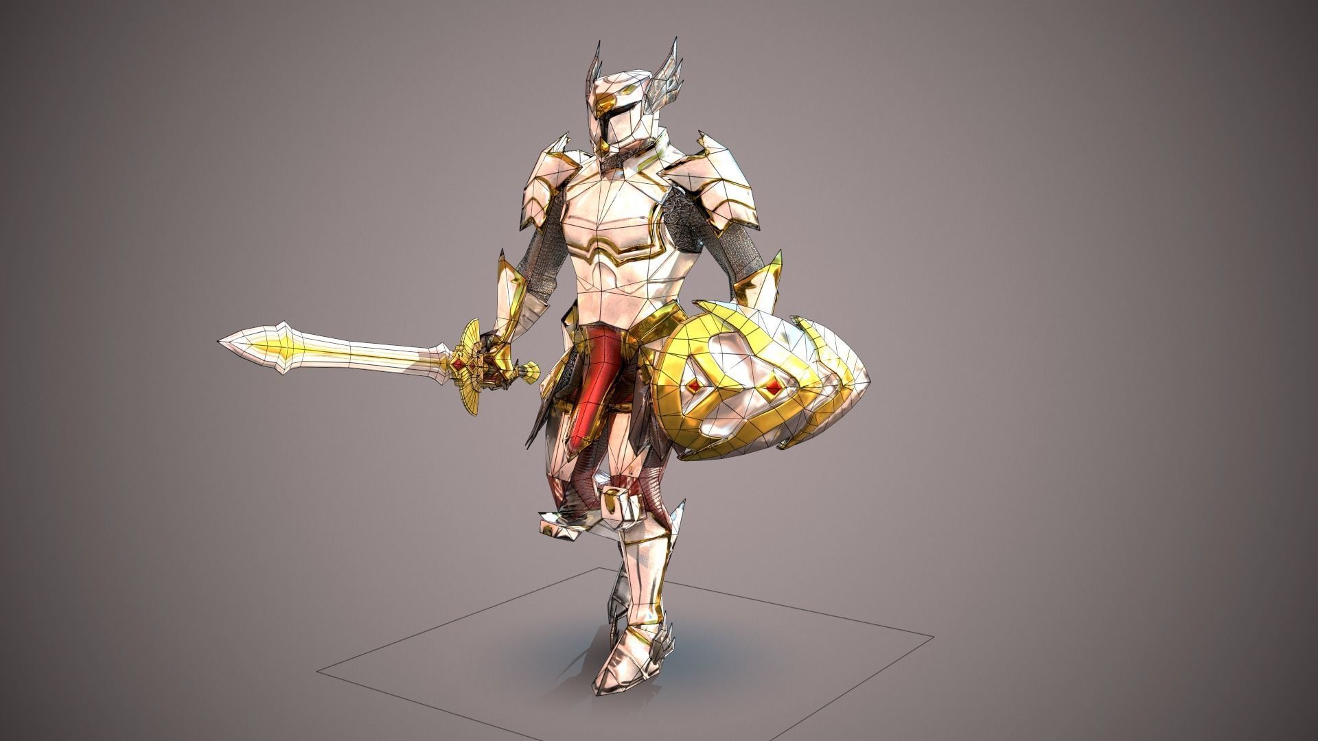 Medieval Paladin Pack Low-poly 3D model_8