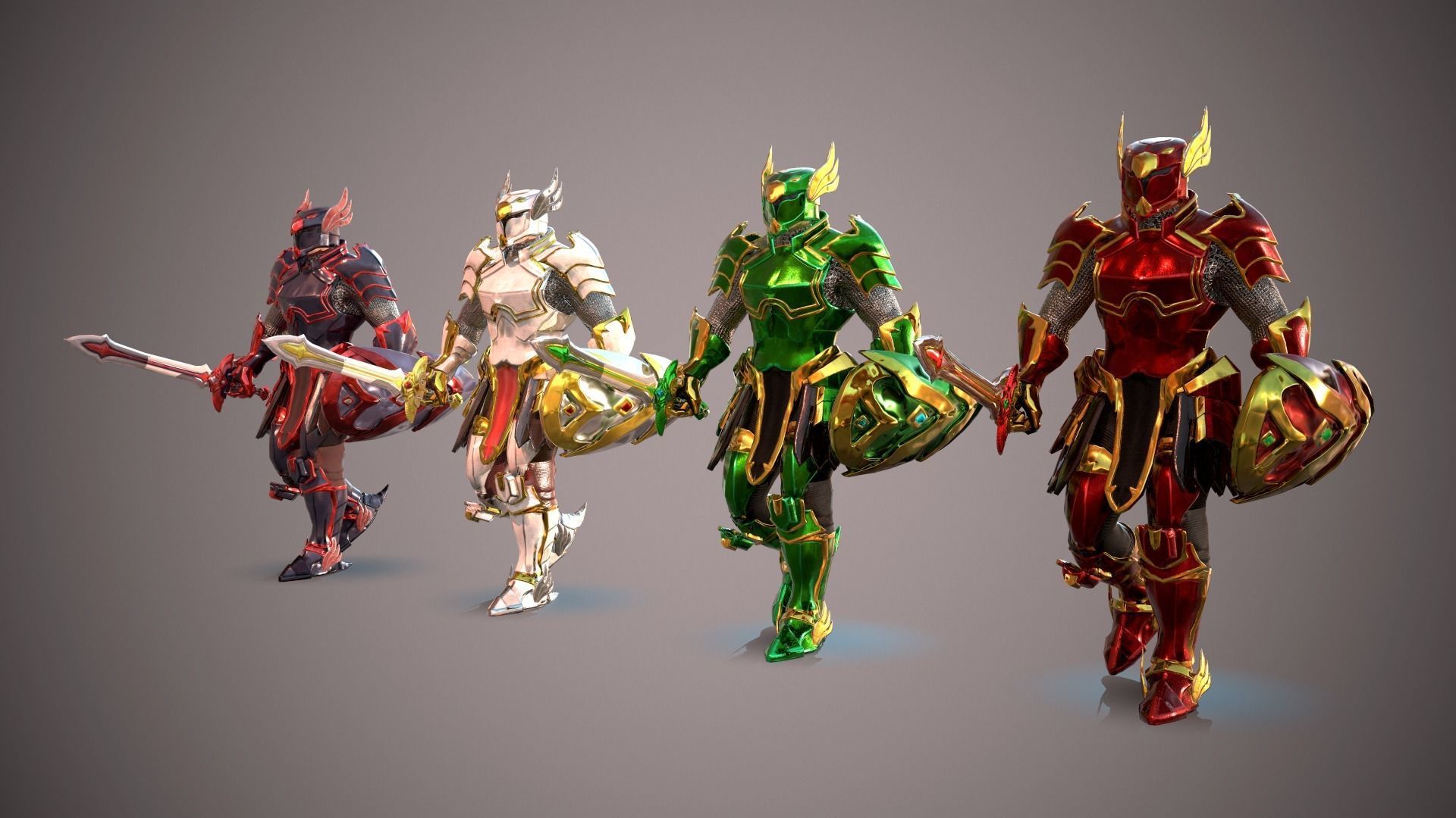 Medieval Paladin Pack Low-poly 3D model_2