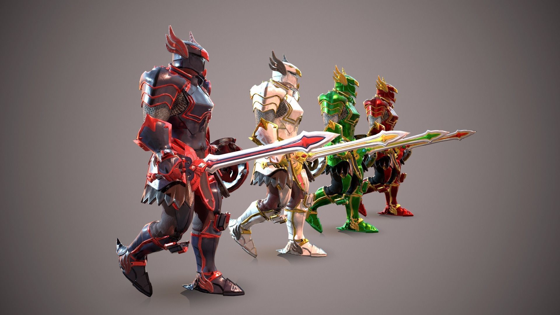 Medieval Paladin Pack Low-poly 3D model_3