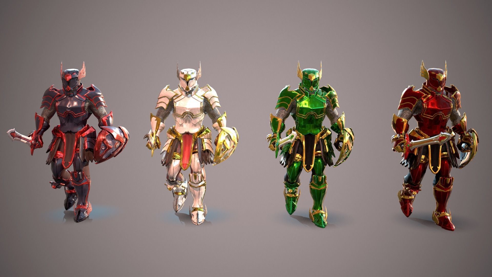 Medieval Paladin Pack Low-poly 3D model_5