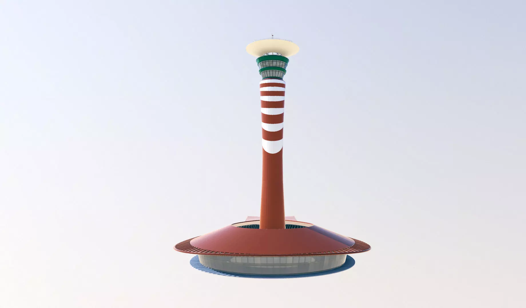 King Abdulaziz Airport Control Tower Low-poly 3D model_0