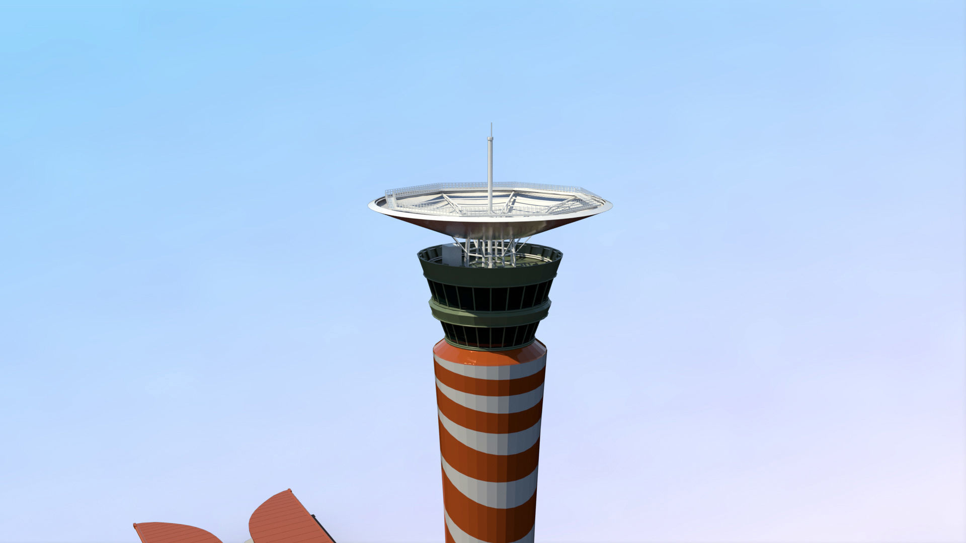 King Abdulaziz Airport Control Tower Low-poly 3D model_12
