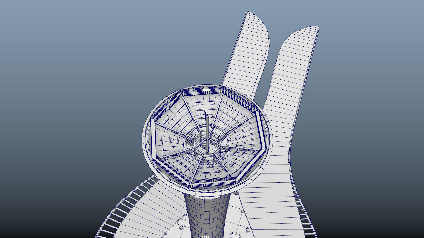 King Abdulaziz Airport Control Tower Low-poly 3D model_15