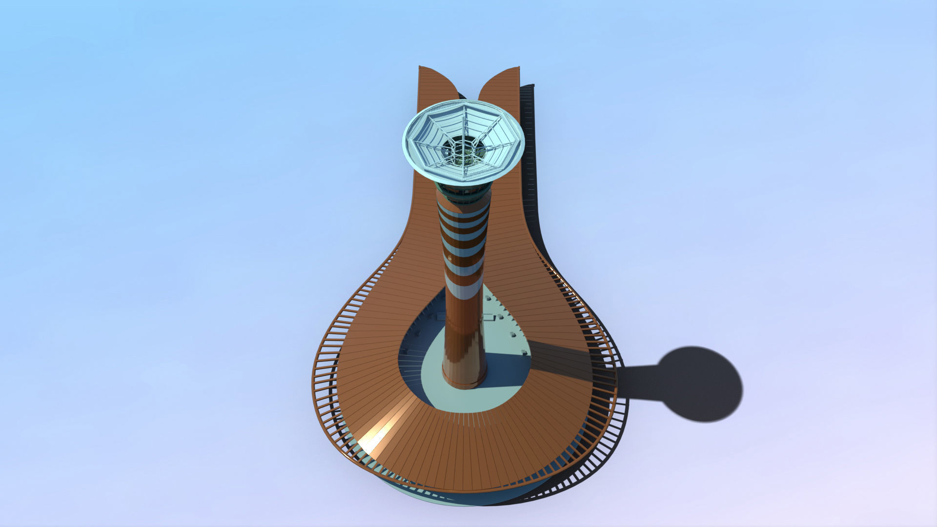 King Abdulaziz Airport Control Tower Low-poly 3D model_11