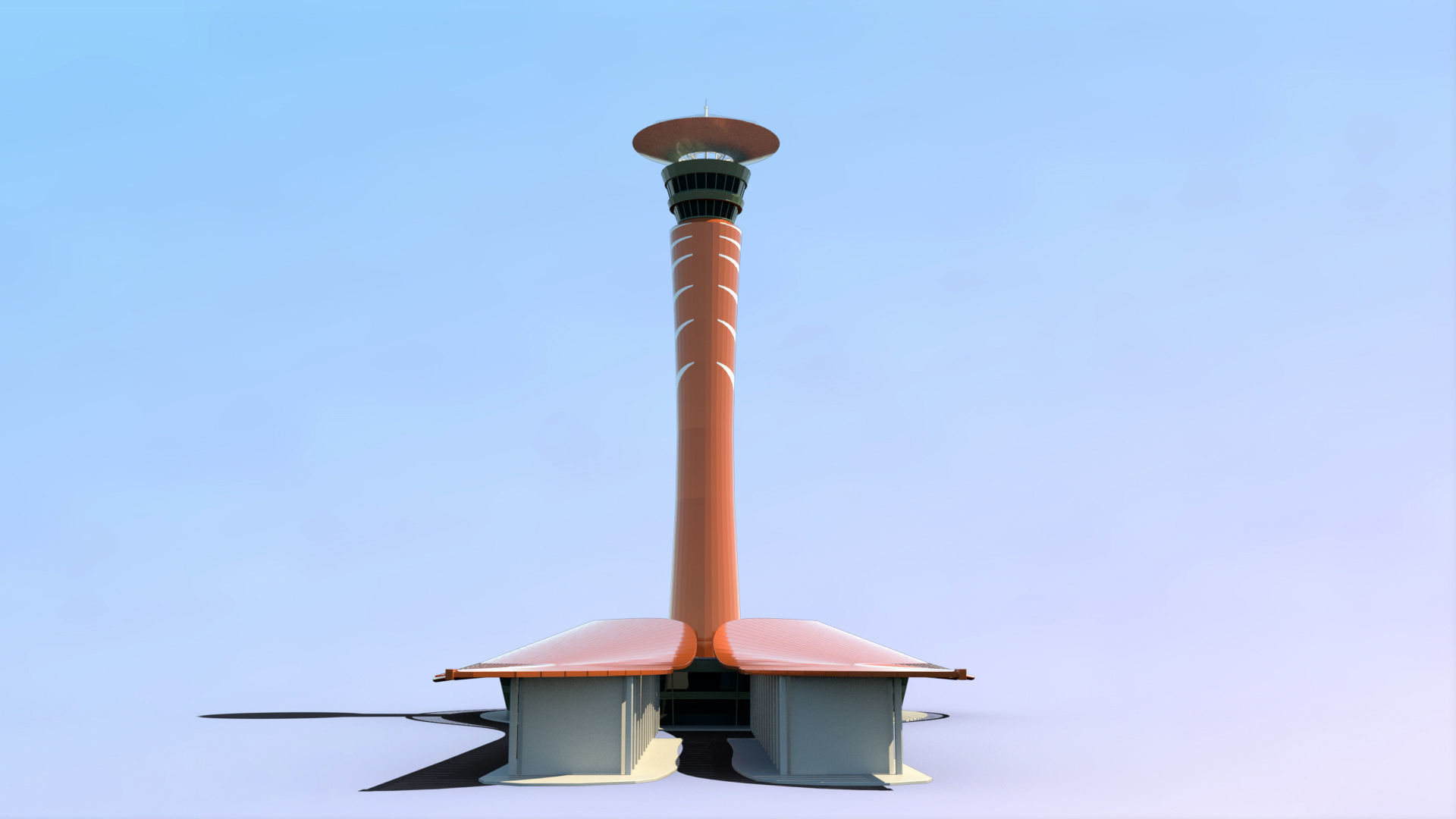King Abdulaziz Airport Control Tower Low-poly 3D model_10