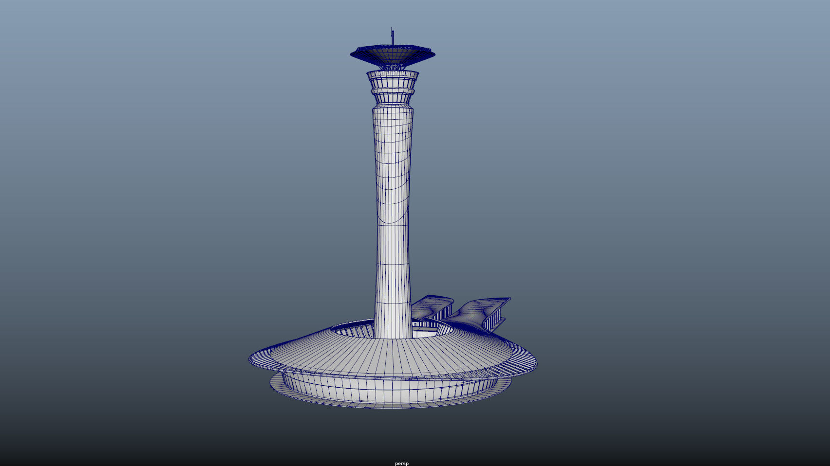 King Abdulaziz Airport Control Tower Low-poly 3D model_17