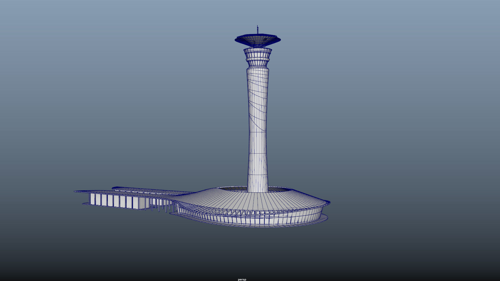 King Abdulaziz Airport Control Tower Low-poly 3D model_18