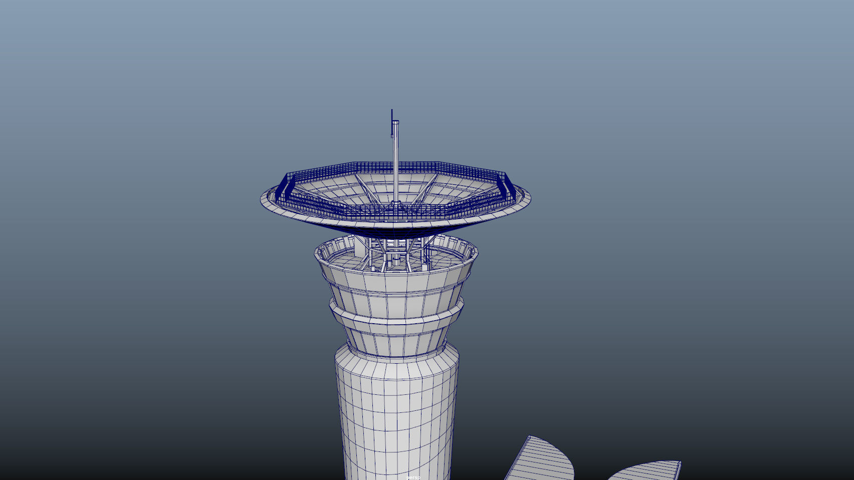 King Abdulaziz Airport Control Tower Low-poly 3D model_16