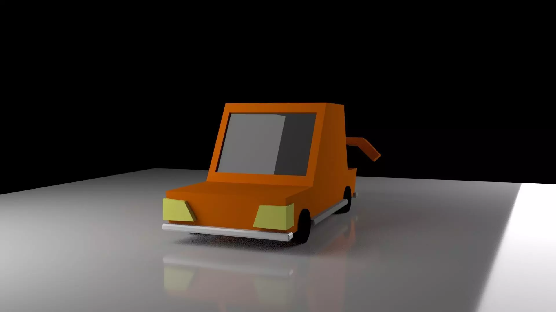 Low Poly car Model orange Free 3D model