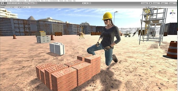 Working woman Low-poly 3D model Free 3D model