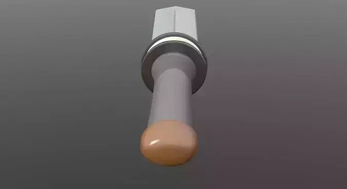 Sword Low-poly 3D model lamp with metal rod hanging from it