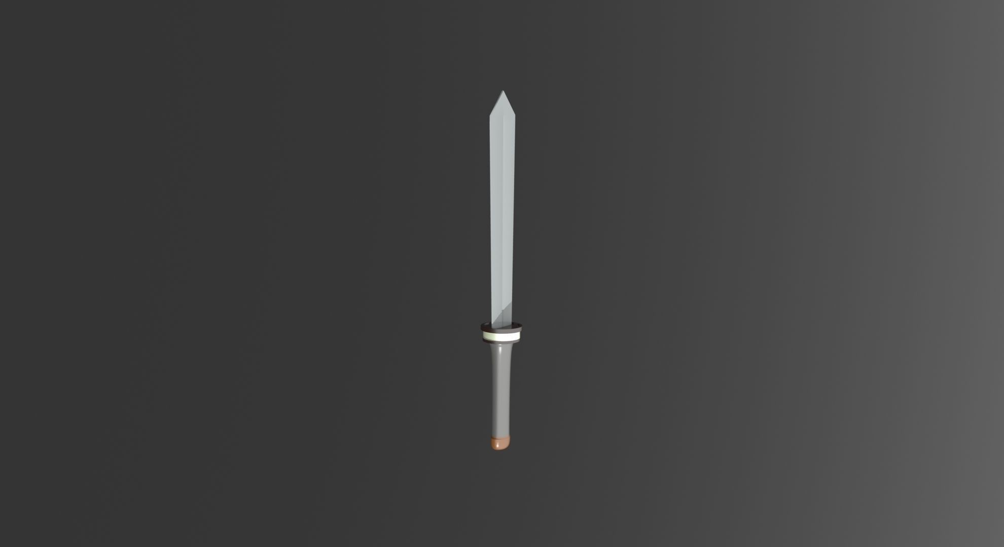 Sword Low-poly 3D model lamp with metal rod hanging from it Free 3D model_6