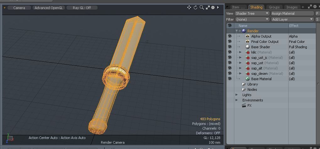 Sword Low-poly 3D model lamp with metal rod hanging from it Free 3D model_15