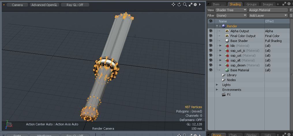 Sword Low-poly 3D model lamp with metal rod hanging from it Free 3D model_14