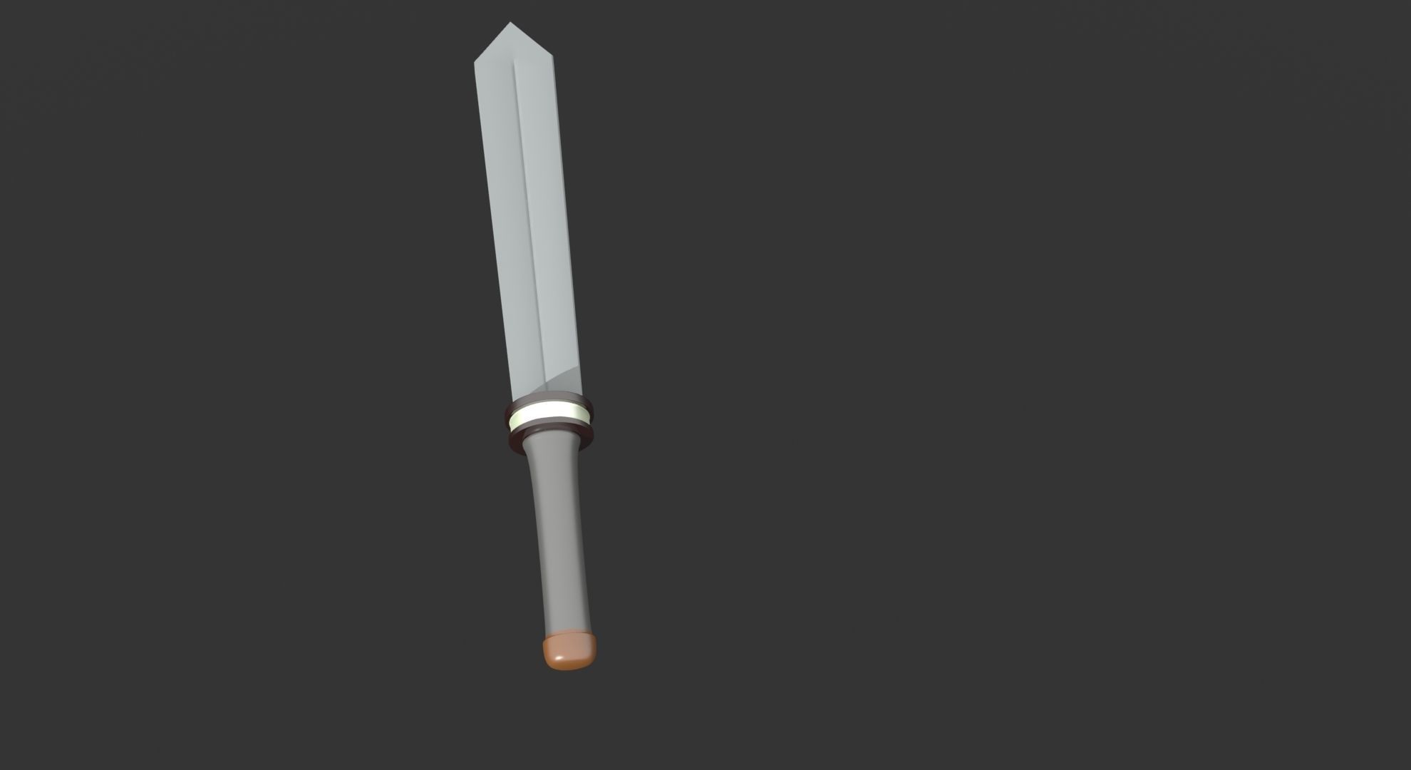 Sword Low-poly 3D model lamp with metal rod hanging from it Free 3D model_7