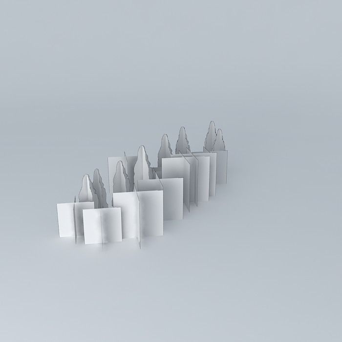 Trees in front of the City Hall in Pilsen Free 3D model_4