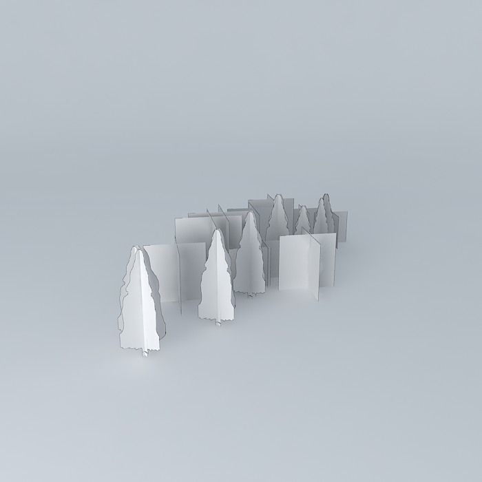 Trees in front of the City Hall in Pilsen Free 3D model_3
