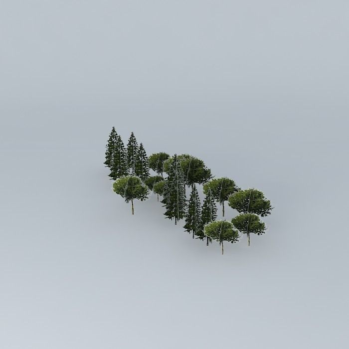 Trees in front of the City Hall in Pilsen Free 3D model_2