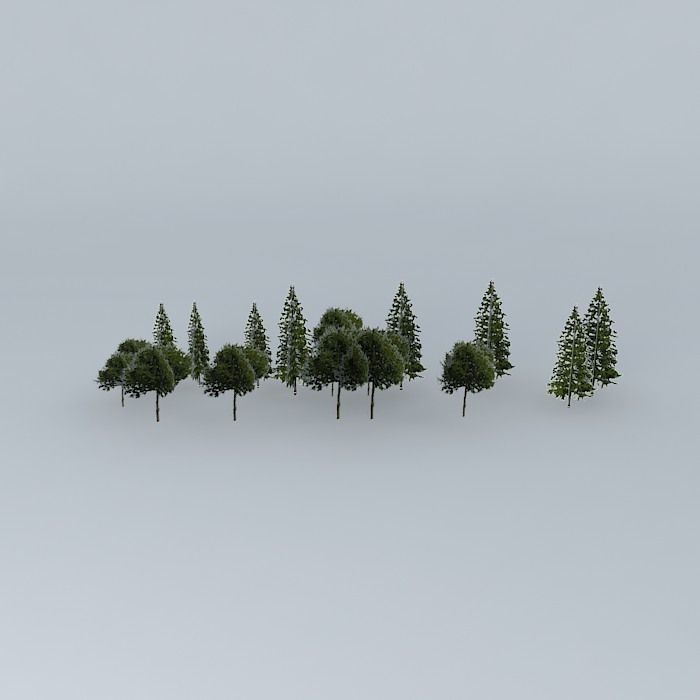 Trees in front of the City Hall in Pilsen Free 3D model_1