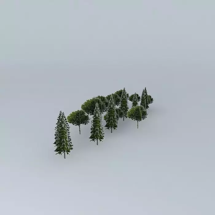 Trees in front of the City Hall in Pilsen Free 3D model_0