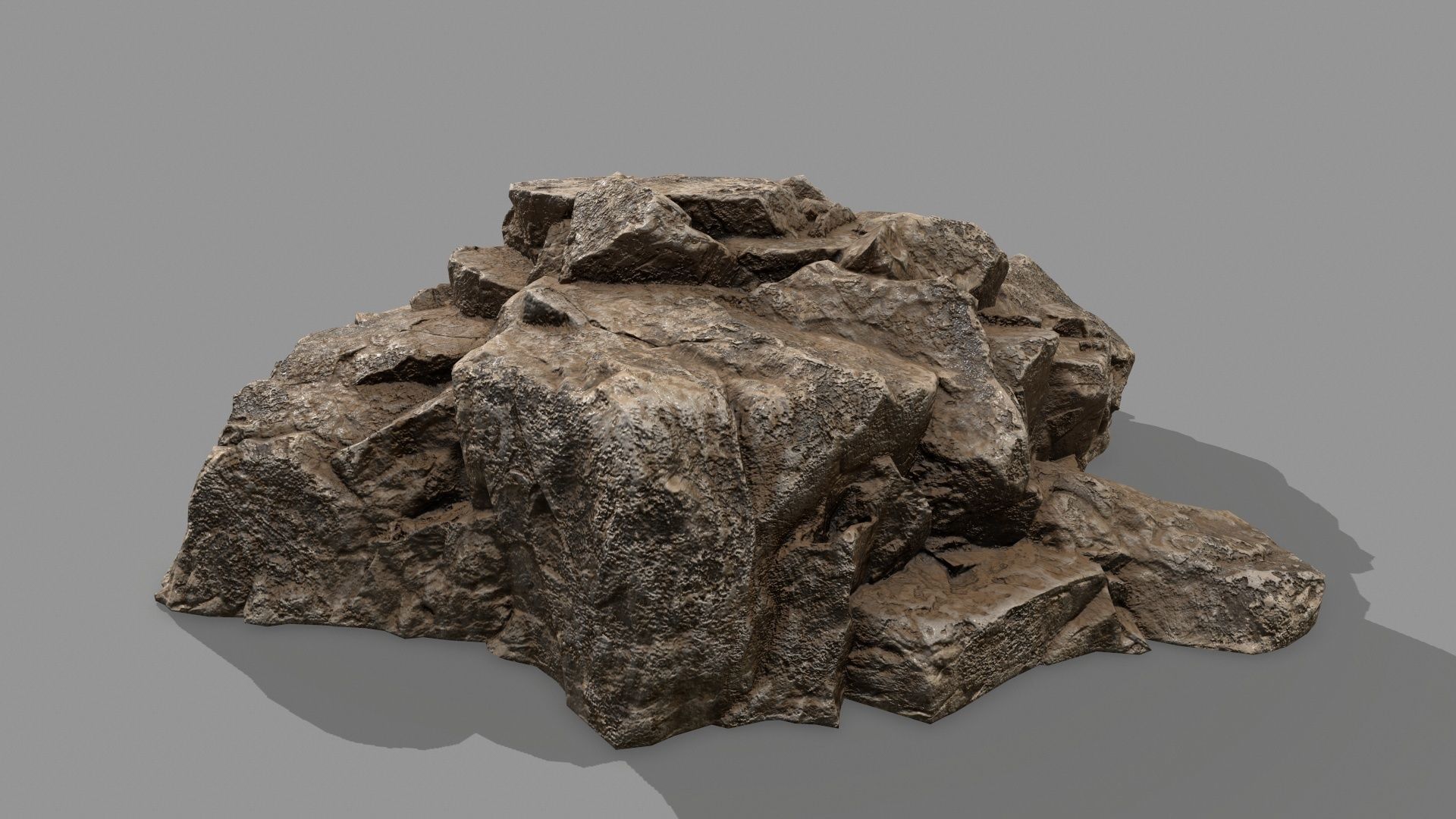 Rock Set mountain of rocks Low-poly 3D model_4
