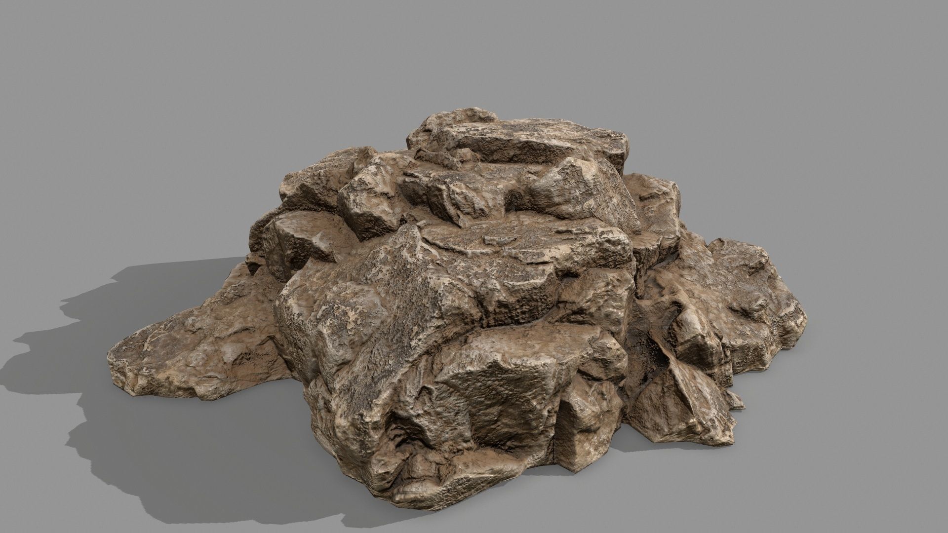 Rock Set mountain of rocks Low-poly 3D model_5
