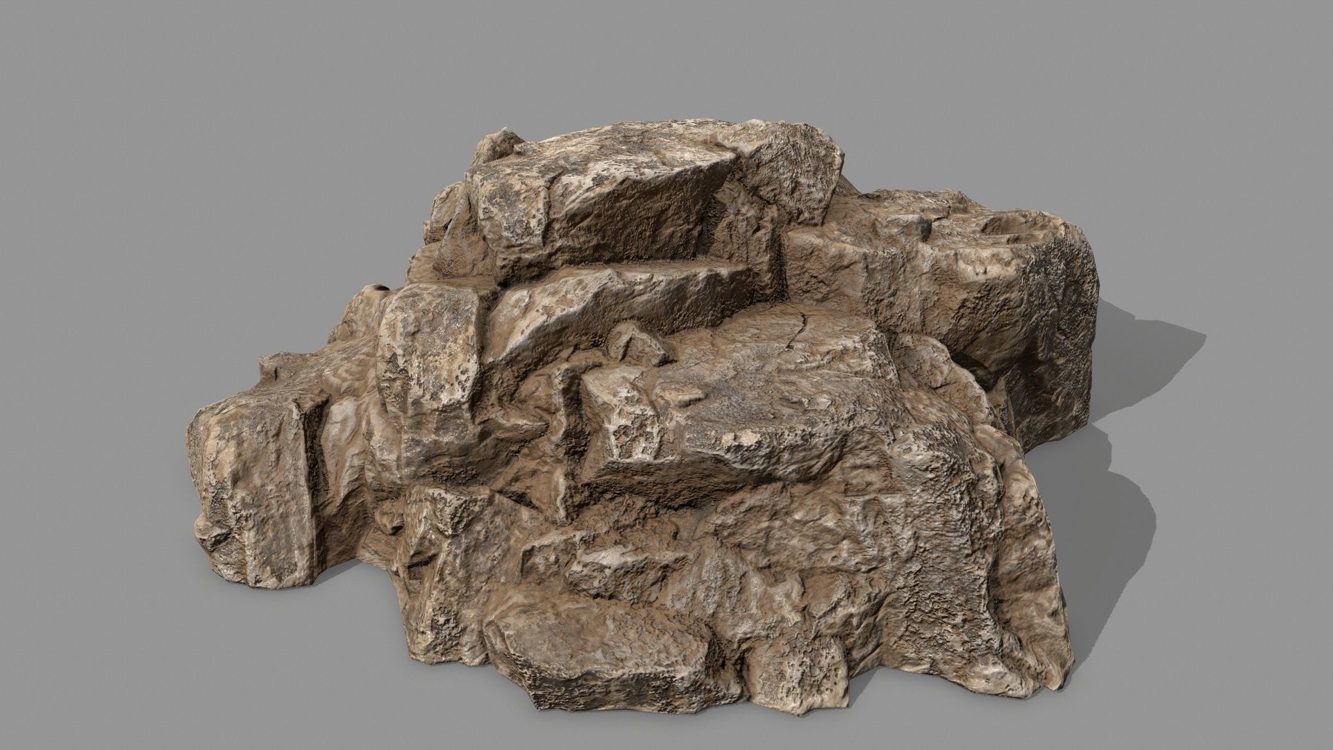 Rock Set mountain of rocks Low-poly 3D model_3