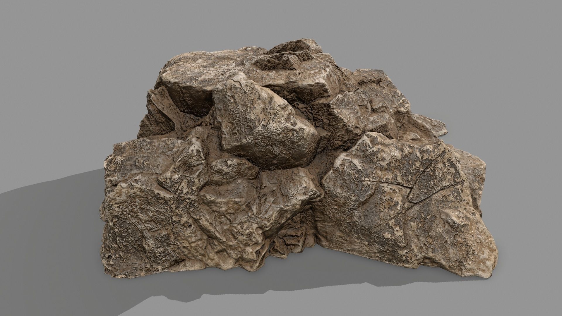 Rock Set mountain of rocks Low-poly 3D model_6