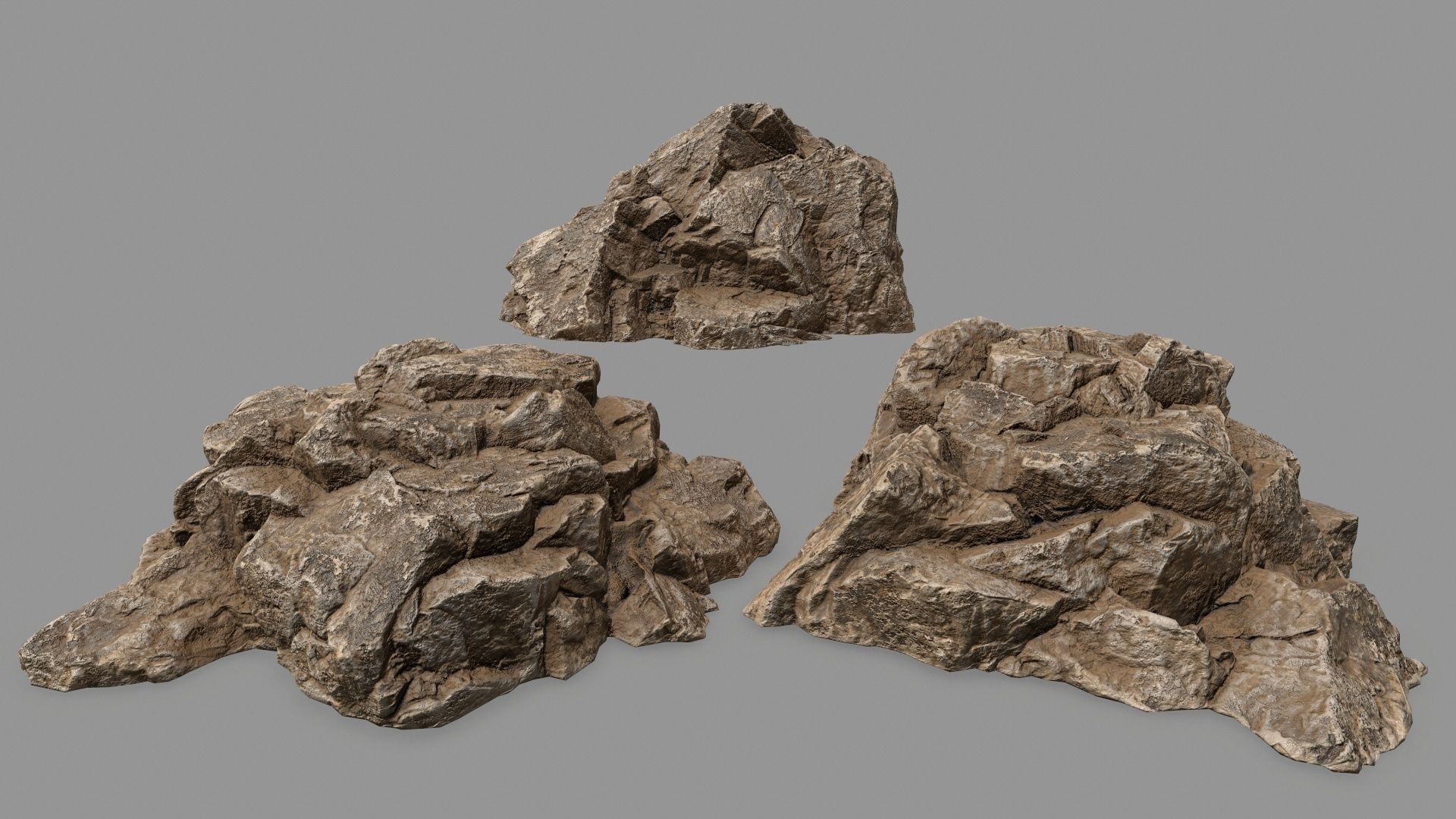 Rock Set mountain of rocks Low-poly 3D model_1