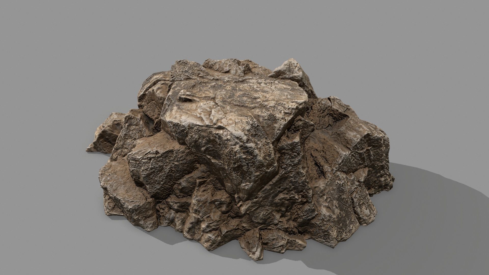 Rock Set mountain of rocks Low-poly 3D model_7