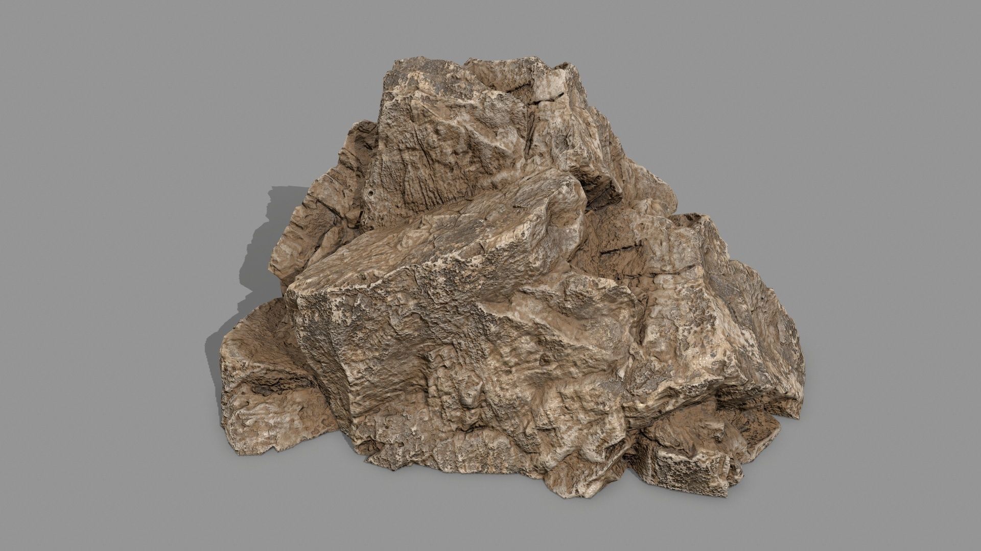 Rock Set mountain of rocks Low-poly 3D model_9