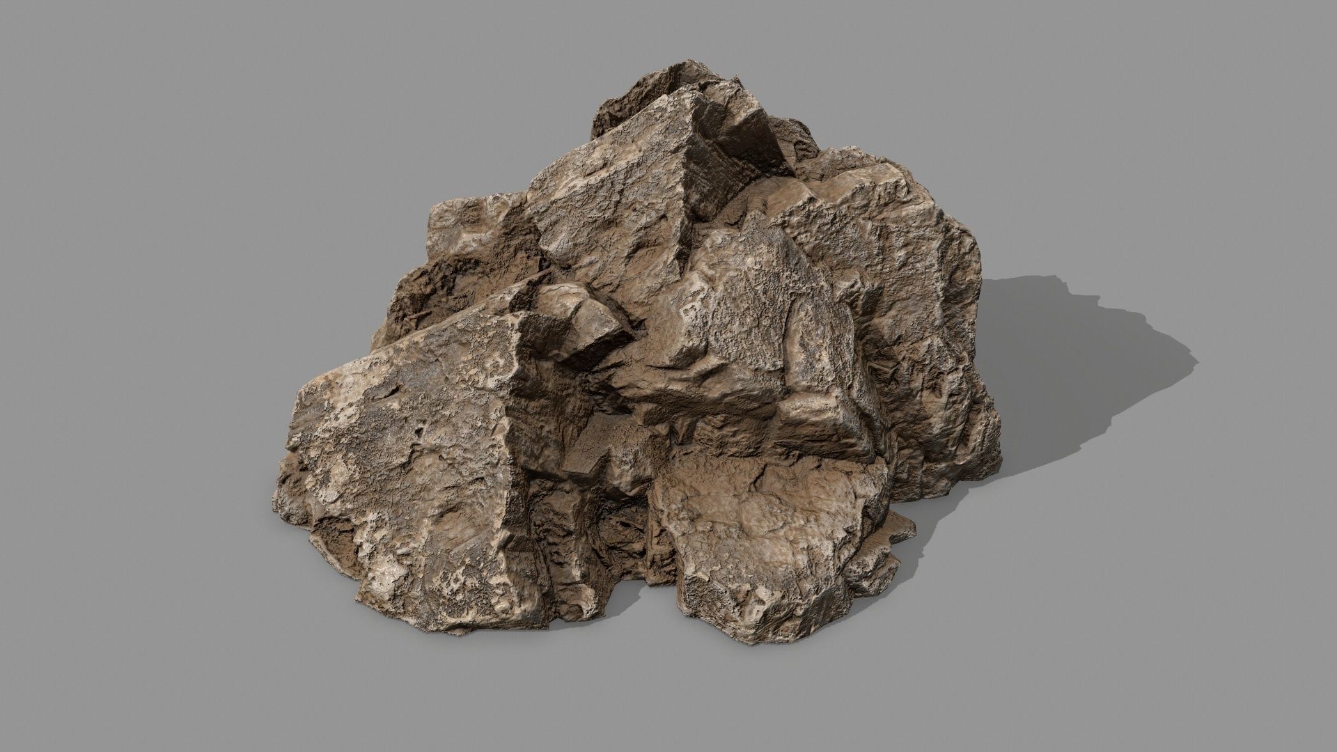 Rock Set mountain of rocks Low-poly 3D model_10