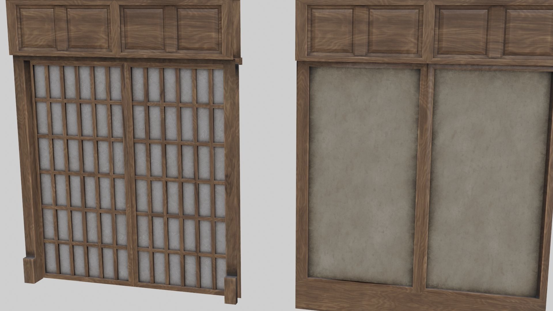 Low Poly Modular Japanese House With PBR Materials Low-poly 3D model_6